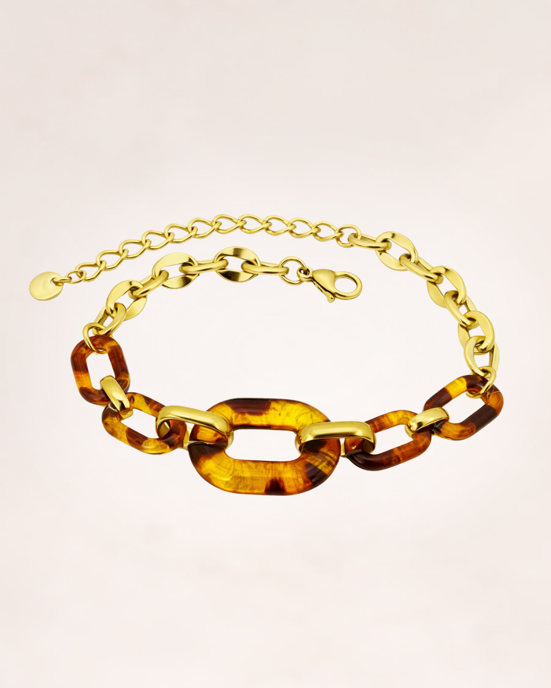 AMBER & GOLD LINK BRACELET