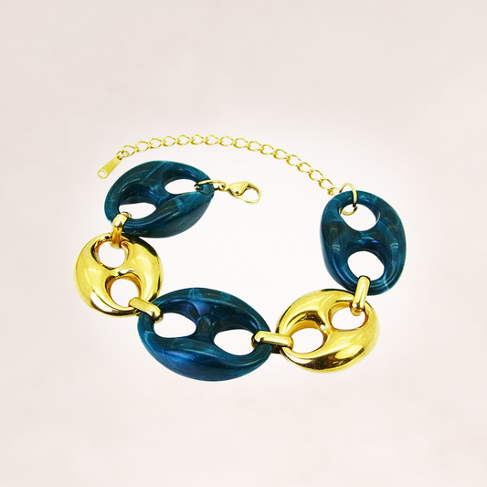 Bracelet Link Blue & Gold